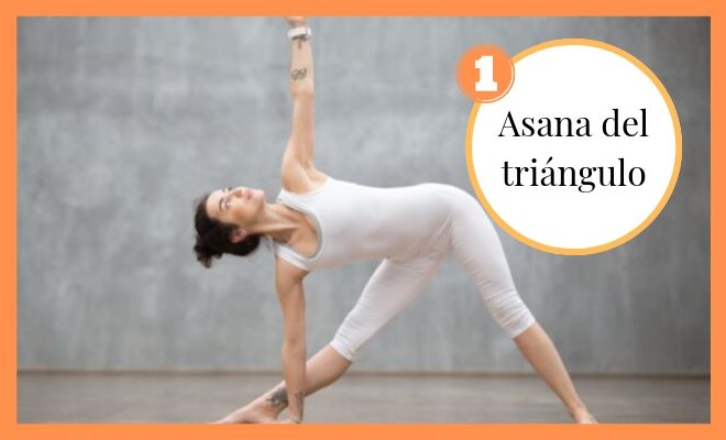 ¿Cómo se hace la postura del triángulo en yoga para adelgazar?